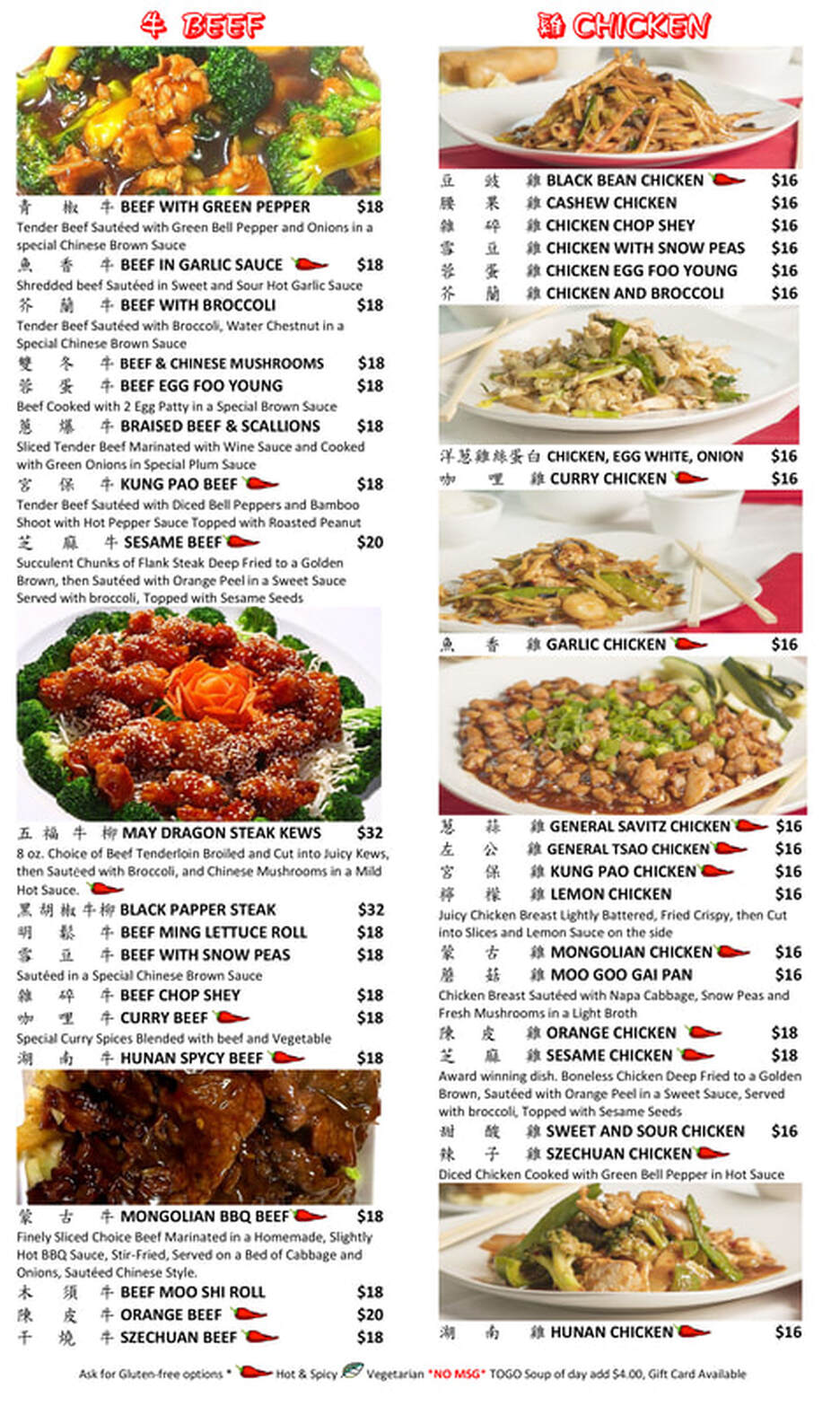 chinese restaurant menu cover